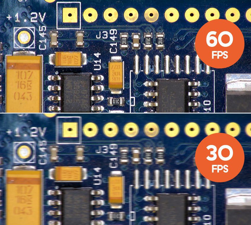 The difference between 60 frames per second and 30 frames per second