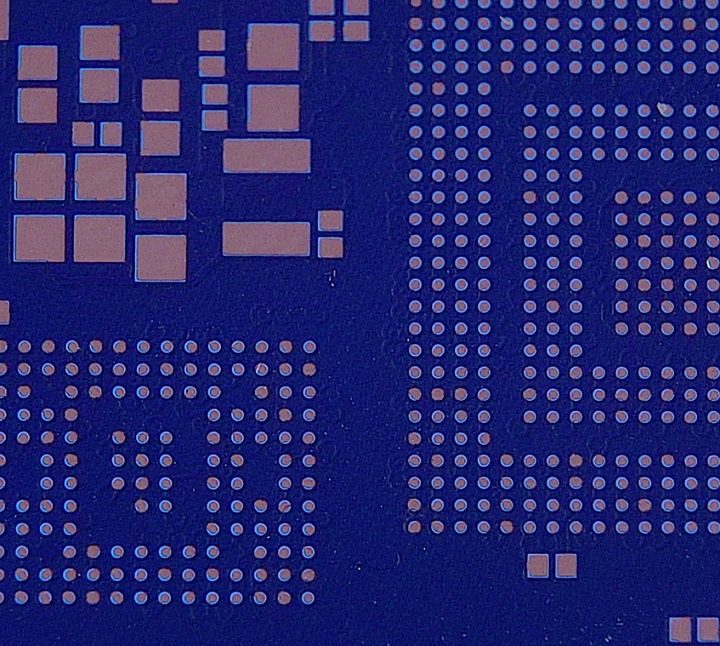 Magnified PCB with a digital microscope