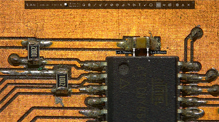 TAGARNO software for digital microscopes for measurement measuring PCB printed circuit boards