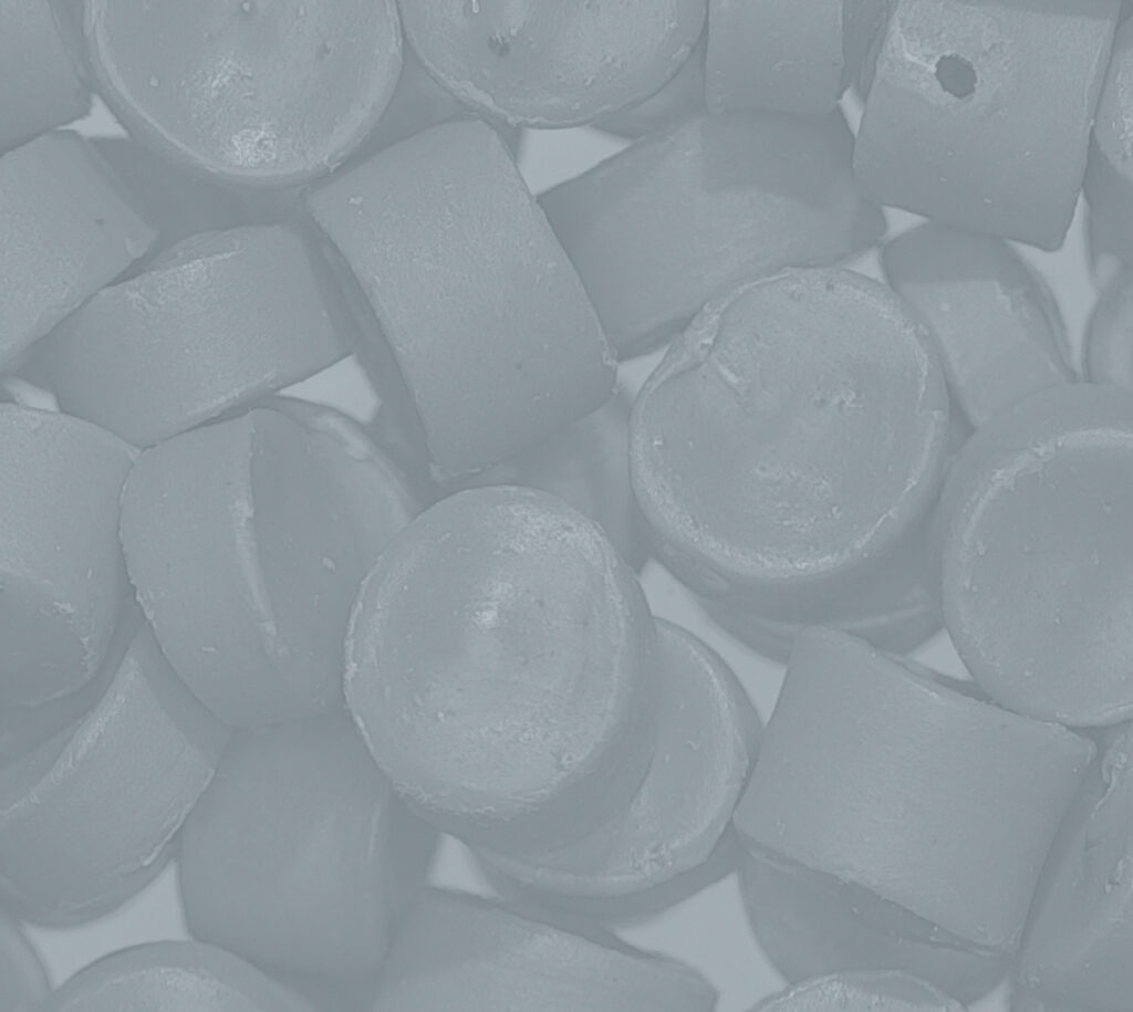 Magnified photo of plastic granules with a digital microscope