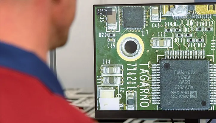 Man using a digital microscope with an Open API