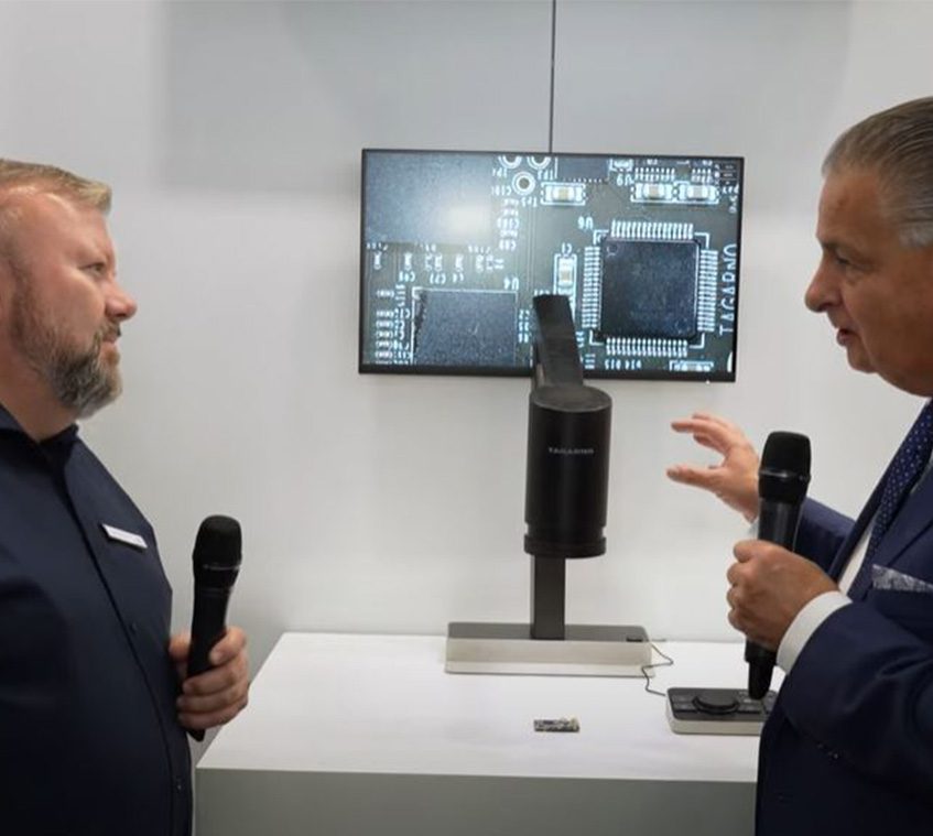 Anders Ravnskjær Pedersen, Head of R&D at TAGARNO, giving an interview at Productronica 2023 to Global SMT TV
