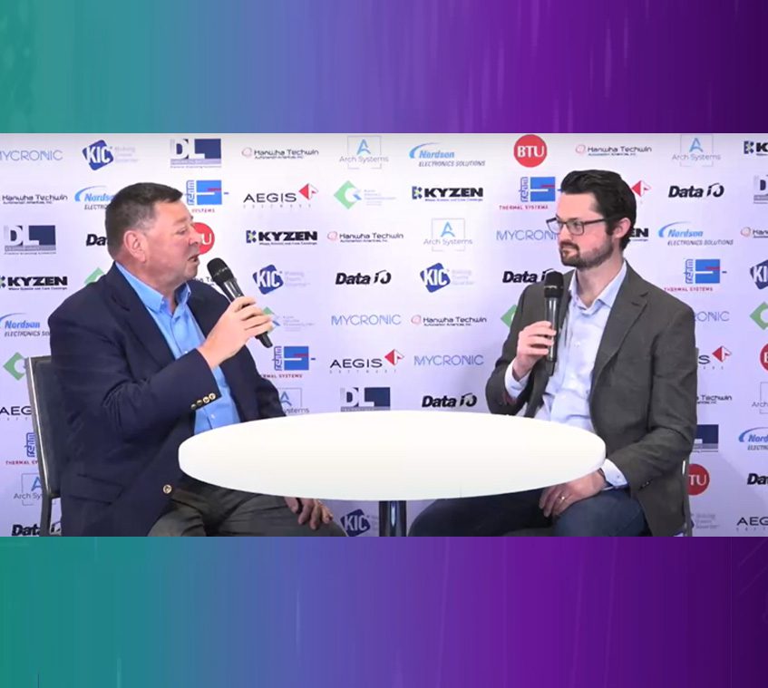 Screenshot from interview with Jake Kurth by Keith Bryant from Global SMT at IPC APEX EXPO in Anaheim, California, 2024
